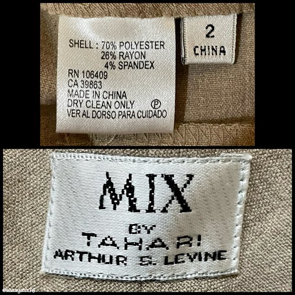 •MIX BY TAHARI ASL▪️Mid-Rise Oatmeal Tan Straight Leg Business Casual Pants - Picture 5 of 5